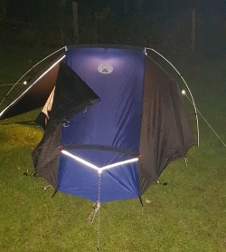 Colman Cobra 2 tent at night